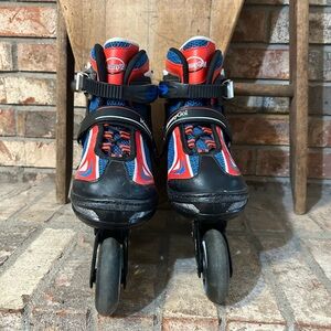 Red and Blue Rollerblades